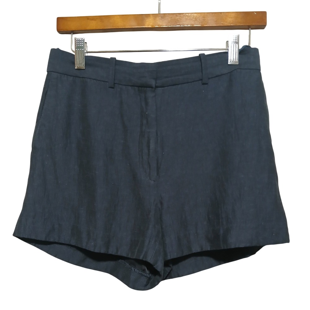 Babaton Aritzia Navy Blue Linen Blend Tailored Shorts Size 6 109185